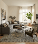 Gray and Brown Wool Oushak Area Rug - Hand Knotted Traditional