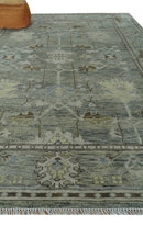 Gray and Brown Wool Oushak Area Rug - Hand Knotted Traditional