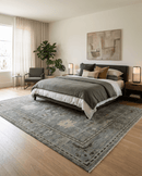 Gray and Brown Wool Oushak Area Rug - Hand Knotted Traditional