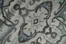Custom Made Hand Knotted Ivory and Charcoal Traditional Wool Area Rug
