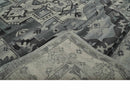 Custom Made Hand Knotted Ivory and Charcoal Traditional Wool Area Rug