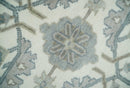 Custom Made Hand Knotted Ivory and Silver Oriental Oushak Multi Size Traditional Wool Area Rug, Living Room and Bedroom Rug