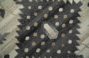 Custom Made Hand Knotted Ivory, Charcoal and Beige Traditional Wool Area Rug