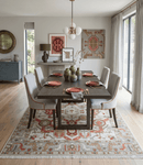 Ivory Silver Rust Hand Knotted Wool Area Rug - Traditional Heriz Serapi