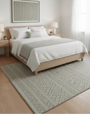 Contemporary Gray Hand-Knotted Wool Area Rug - Custom Design by The Rug Decor