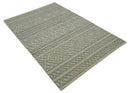 Contemporary Gray Hand-Knotted Wool Area Rug - Custom Design by The Rug Decor
