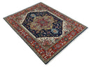 Custom Made Hand-Knotted Wool Area Rug Olive Blue Ivory Rust Traditional Multi-Size