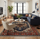 Custom Made Hand-Knotted Wool Area Rug Olive Blue Ivory Rust Traditional Multi-Size