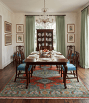 Traditional Hand Knotted Wool Persian Area Rug Rust Blue Olive