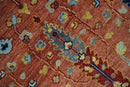 Wool Area Rug Hand-Knotted Rust Beige Turkish Oushak Traditional