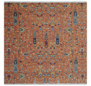Wool Area Rug Hand-Knotted Rust Beige Turkish Oushak Traditional by The Rug Decor