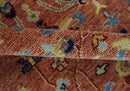 Wool Area Rug Hand-Knotted Rust Beige Turkish Oushak Traditional