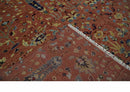custom Made Hand Knotted Rust and Beige Traditional Turkish Knot Oushak Wool Rug
