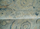 Silver and Blue Wool Area Rug - Hand Knotted Traditional Oushak by The Rug Decor