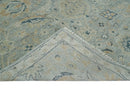 Silver and Blue Wool Area Rug - Hand Knotted Traditional Oushak by The Rug Decor