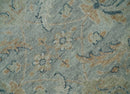 Silver and Blue Wool Area Rug - Hand Knotted Traditional Oushak by The Rug Decor