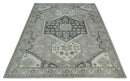 Custom Made Hand Knotted Silver, Charcoal and Ivory Traditional Medallion Wool Area Rug