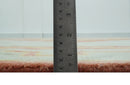 Custom Made Hand Knotted Silver, Peach and Mustard Southwestern wool area rug