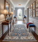 Teal Blue Ivory Hand Knotted Traditional Oushak Wool Area Rug by The Rug Decor