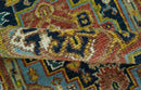 Custom Made Hand Knotted Traditional Rust And Blue Runner Wool Rug by The Rug Decor