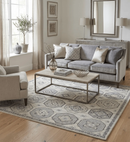 Turkish Hand Knotted Wool Area Rug Silver Beige Gray Traditional Low Pile Custom by The Rug Decor