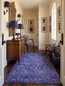 Blue and Purple Overdyed Wool Hand Tufted Traditional Area Rug