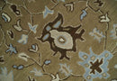 Custom Hand Tufted Wool Oushak Area Rug with Warm Camel and Beige Traditional Style