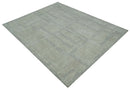 Custom Made Hand Tufted Ivory, Olive and Charcoal Modern Abstract Stripes Design Rug