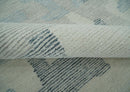 Custom Made Hand Tufted Ivory, Silver, Gray and Charcoal Modern Abstract Design Rug