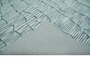 Custom Made Hand Tufted Multi Size Woolen Modern Ivory and Blue Area Rug