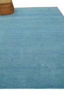 Light Blue Wool Hand Tufted Area Rug - Solid Design Handcrafted by The Rug Decor