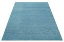 Light Blue Wool Hand Tufted Area Rug - Solid Design Handcrafted by The Rug Decor
