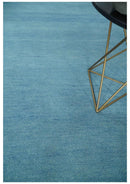 Light Blue Wool Hand Tufted Area Rug - Solid Design Handcrafted by The Rug Decor
