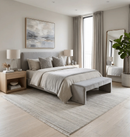 Hand Tufted Natural Wool Area Rug - Brown Beige and Gray with Solid Shaded Design by The Rug Decor