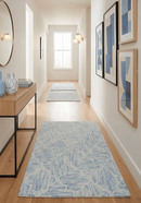 Ivory and Blue Modern Geometric Hand Tufted Natural Wool Area Rug - Made to Order by The Rug Decor