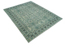 Hand-Knotted Wool Area Rug Turkish Khotan Design in Elegant Ivory and Gray Tones