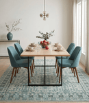 Hand-Knotted Wool Area Rug Turkish Khotan Design in Elegant Ivory and Gray Tones