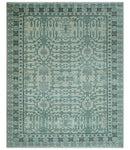 Custom Made Ivory And Gray Turkish Khotan Design Hand Knotted Wool Rug