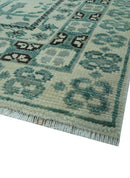 Hand-Knotted Wool Area Rug Turkish Khotan Design in Elegant Ivory and Gray Tones