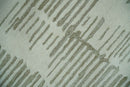 Custom Made Ivory and Olive Modern Stripes Design Hand Tufted wool Area Rug, Kids, Living Room and Bedroom Rug