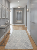 Ivory and Silver Modern Geometric Hand Tufted Natural Wool Area Rug by The Rug Decor