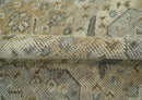 Hand Knotted Wool Area Rug in Ivory Brown and Blue Traditional Design Custom Made by The Rug Decor