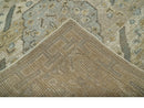 Hand Knotted Wool Area Rug in Ivory Brown and Blue Traditional Design Custom Made by The Rug Decor
