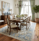 Ivory Gray Beige Wool Oushak Area Rug - Hand Knotted Floral Design