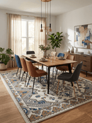Wool Area Rug Hand Knotted Traditional in Ivory Gray and Camel