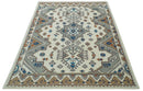 Wool Area Rug Hand Knotted Traditional in Ivory Gray and Camel