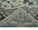 Wool Area Rug - Ivory Gray Camel Charcoal Heriz Traditional Design