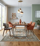 Ivory Silver Peach Olive Hand Knotted Traditional Heriz Area Rug