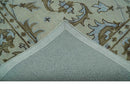 Custom Made Ivory, Taupe and Aqua Traditional Hand Tufted wool area rug
