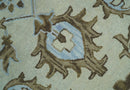 Custom Made Ivory, Taupe and Aqua Traditional Hand Tufted wool area rug